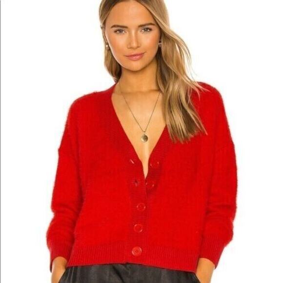 Sanctuary Women's Super Soft Cropped Cardigan In Punk Red 2XL MSRP $99 - Picture 3 of 5